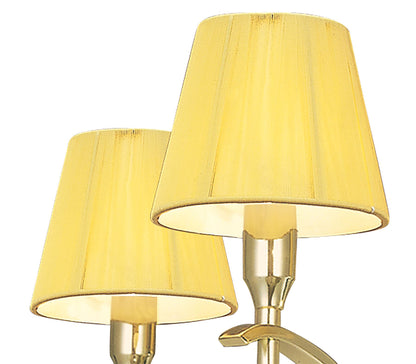 Mantra Siena 55cm Pendant Round 4 Light E14, Polished Brass with Amber Cream Shades and Clear Crystal