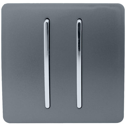 Trendi 2 Gang Artistic Modern Glossy Tactile Home Automation Switch Warm Grey