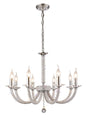 Diyas Elena 70cm  8 Light E14 Polished Chrome/Crystal Ceiling Pendant Light Fitting