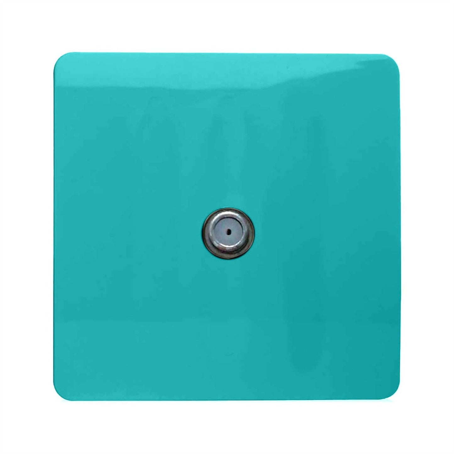Trendi 1 Gang Artistic Modern Glossy Screwless Television Satellite Socket Bright Teal