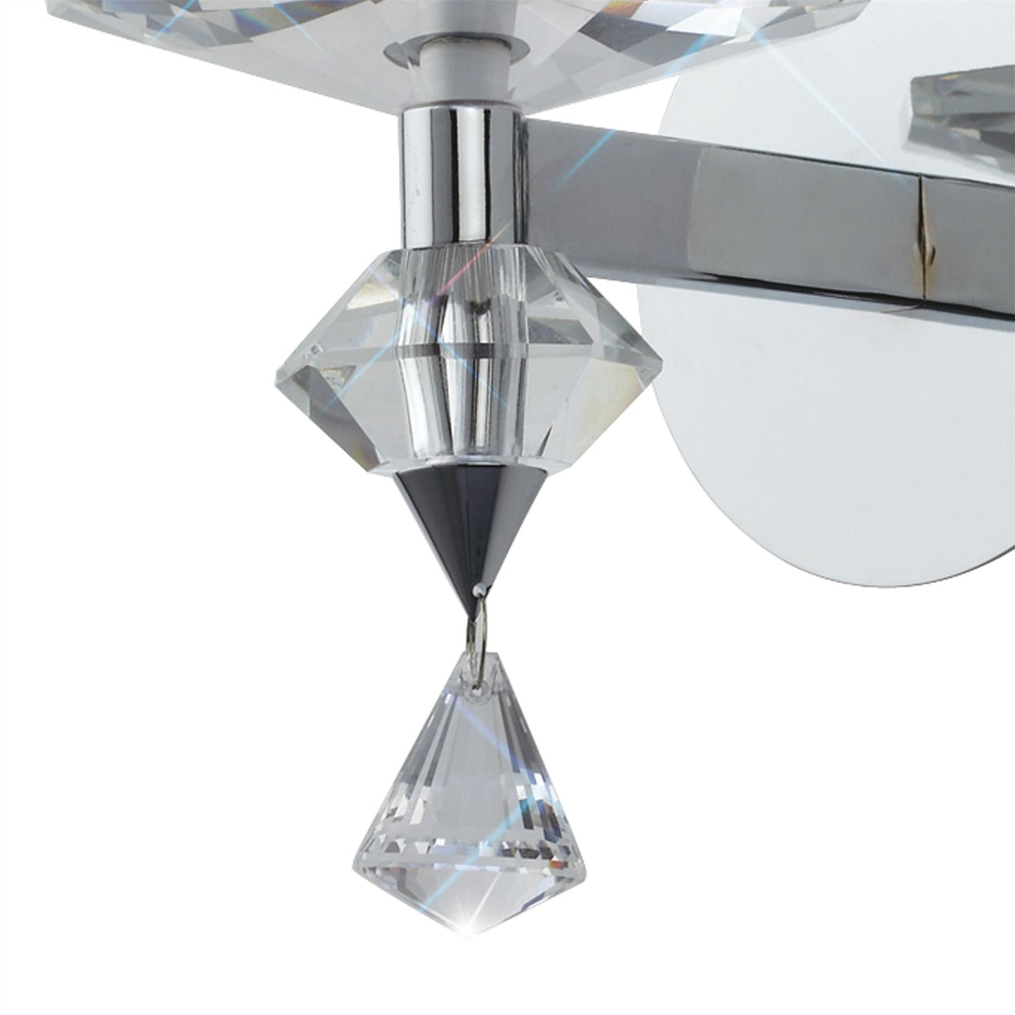 Diyas Renzo Wall Light Switched 1 Light E14 Polished Chrome/Crystal
