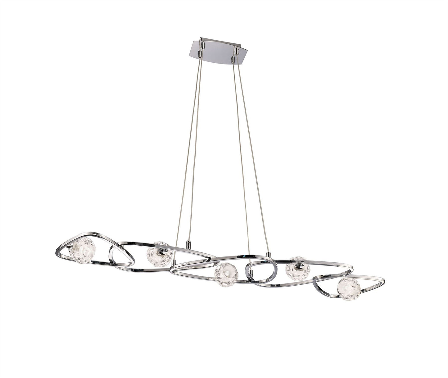 Mantra M5012 Lux Linear Pendant 5 Light G9 Line, Polished Chrome