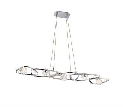 Mantra M5012 Lux Linear Pendant 5 Light G9 Line, Polished Chrome