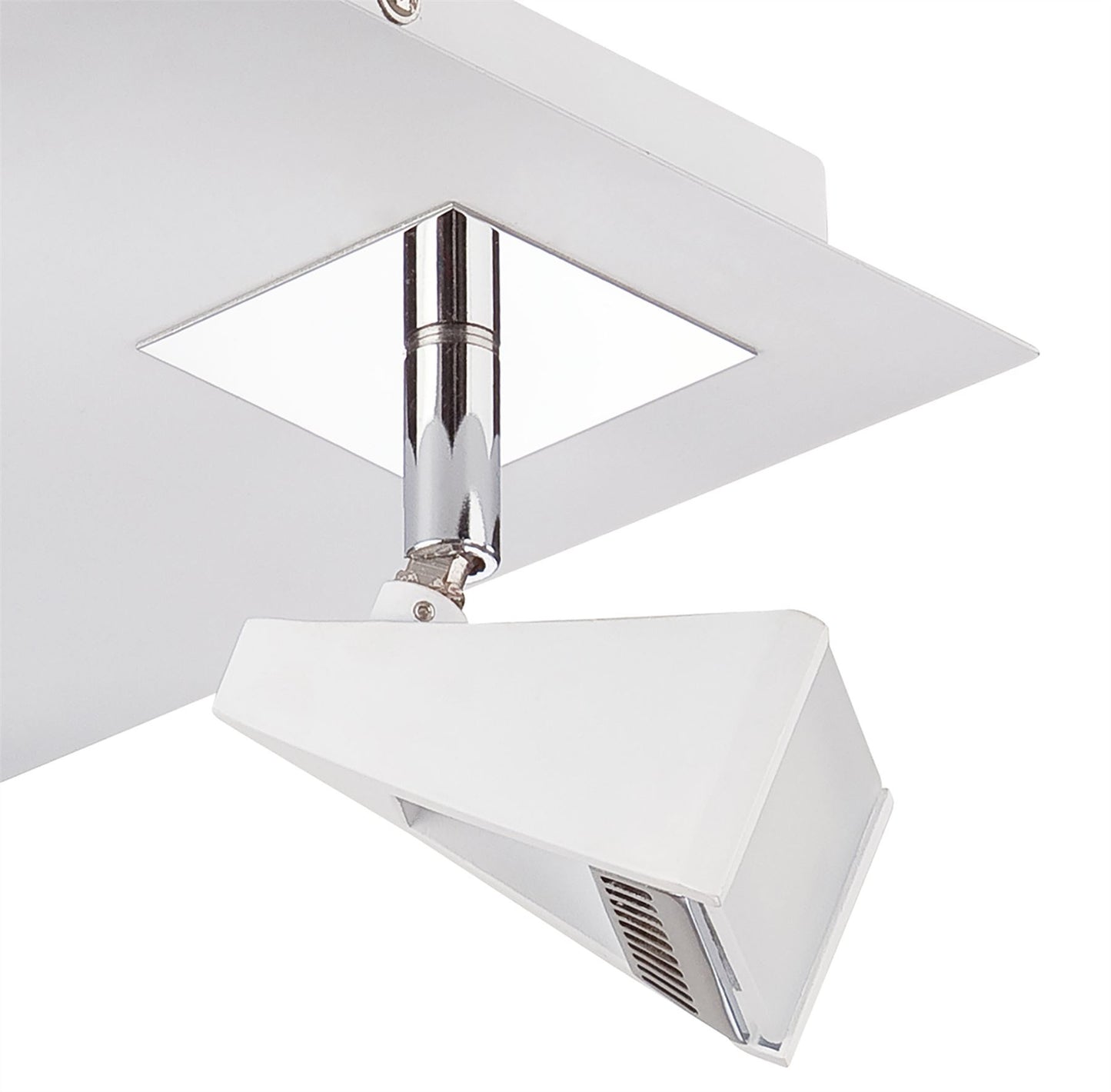 Mantra Fusion Filippo Spot Light 4 Light LED Square 20W 3000K, 1750lm, Matt White/Polished Chrome, 3yrs Warranty