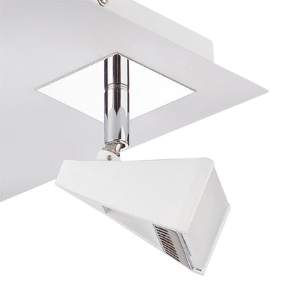 Mantra Fusion Filippo Spot Light 4 Light LED Square 20W 3000K, 1750lm, Matt White/Polished Chrome, 3yrs Warranty