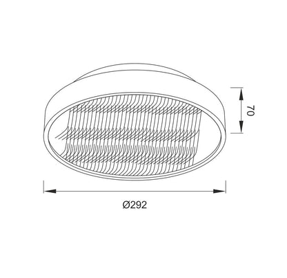 Mantra Fusion M5344 Reflex Flush 29cm Round 18W LED 3000K + 6000K, 1180lm, Aluminium/ Acrylic, 3yrs Warranty - M5344 Ceiling