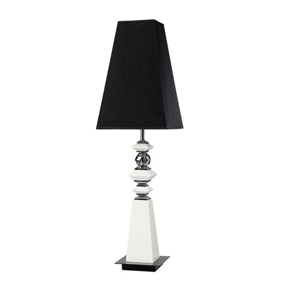 Diyas Home (DH) Galata Table Lamp 1 Light E27 with Black Shade White/Crystal