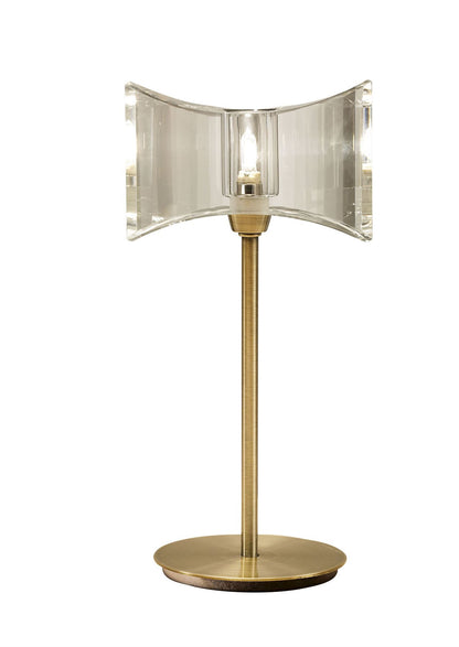 Mantra Kromo Table Lamp 1 Light G9 Sraight Frame, Antique Brass