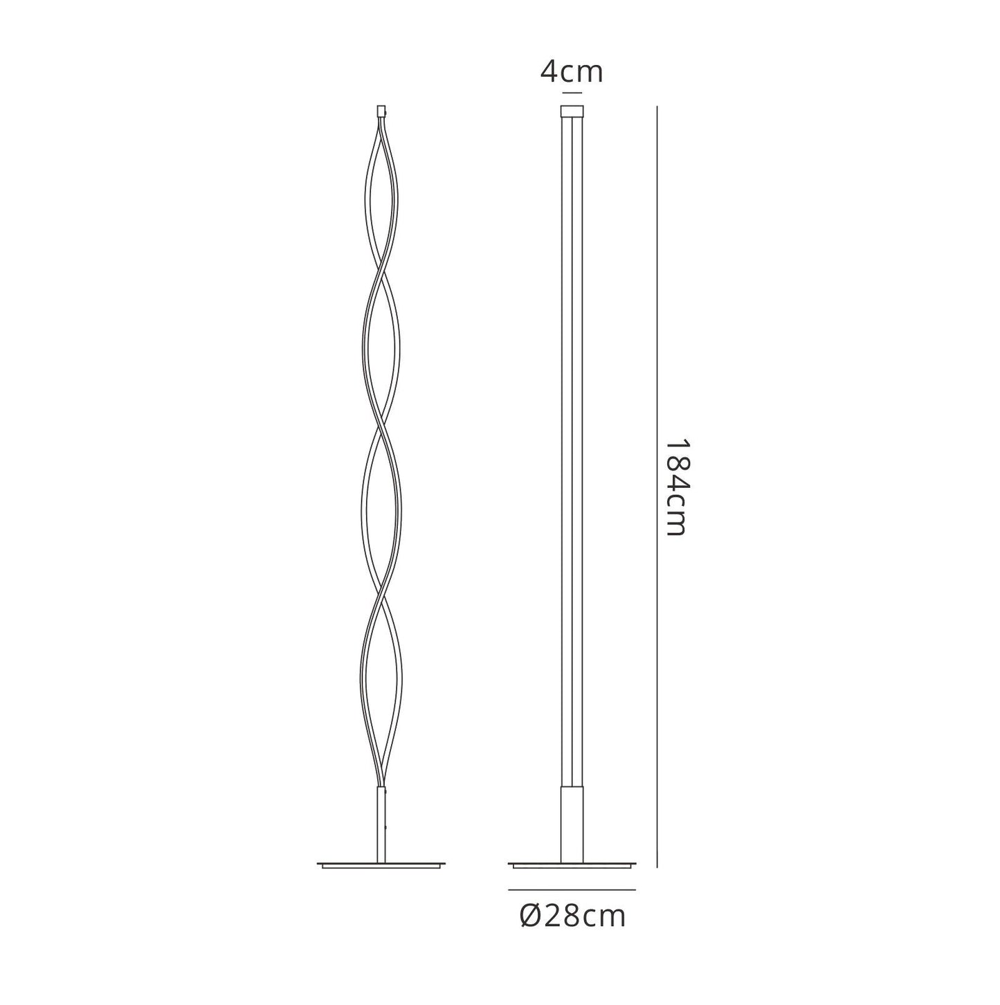 Mantra M4866 Sahara XL Floor Lamp 28W LED 3000K, 2200lm, Dimmable Silver/Frosted Acrylic/Polished Chrome, 3yrs Warranty