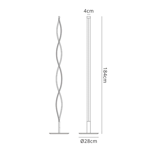 Mantra M4866 Sahara XL Floor Lamp 28W LED 3000K, 2200lm, Dimmable Silver/Frosted Acrylic/Polished Chrome, 3yrs Warranty