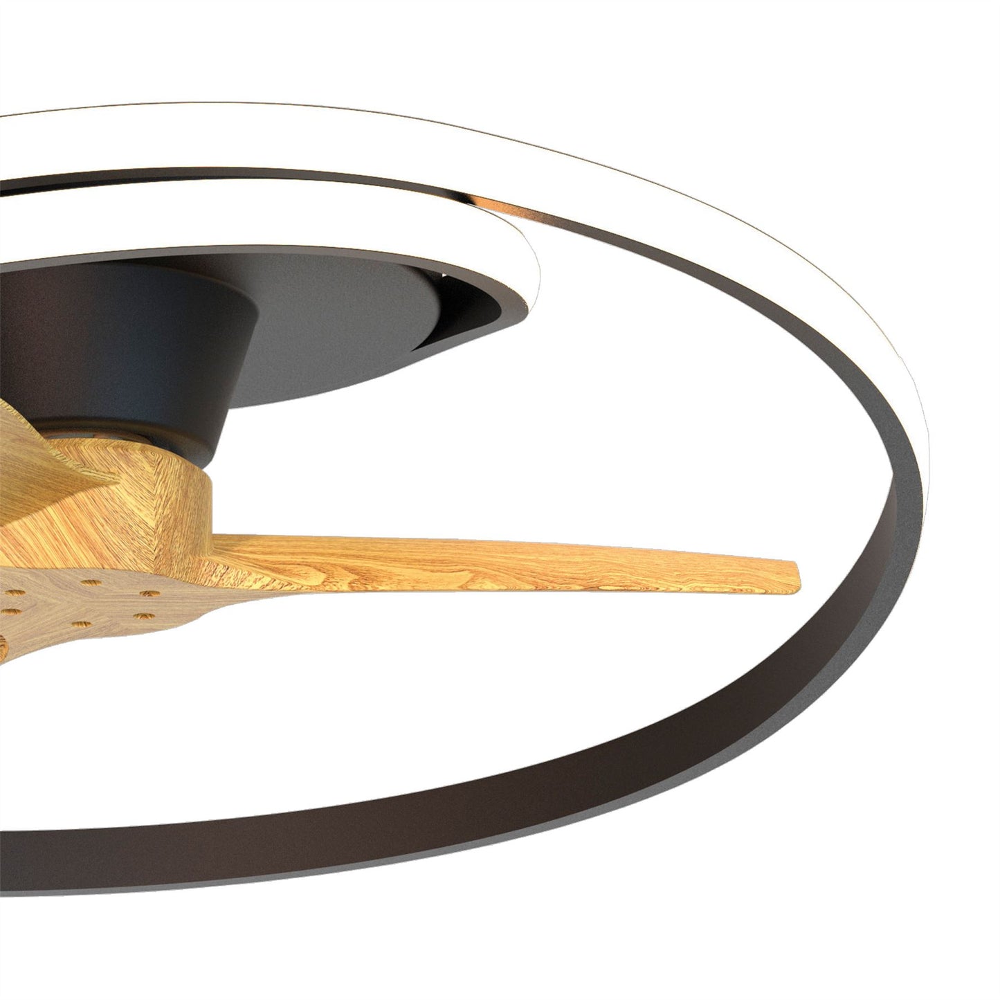 Ocean 78cm 60W LED Dimmable Ceiling Light With Built-In 35W DC Reversible Fan, Black, 4200lm, 5yrs Warranty