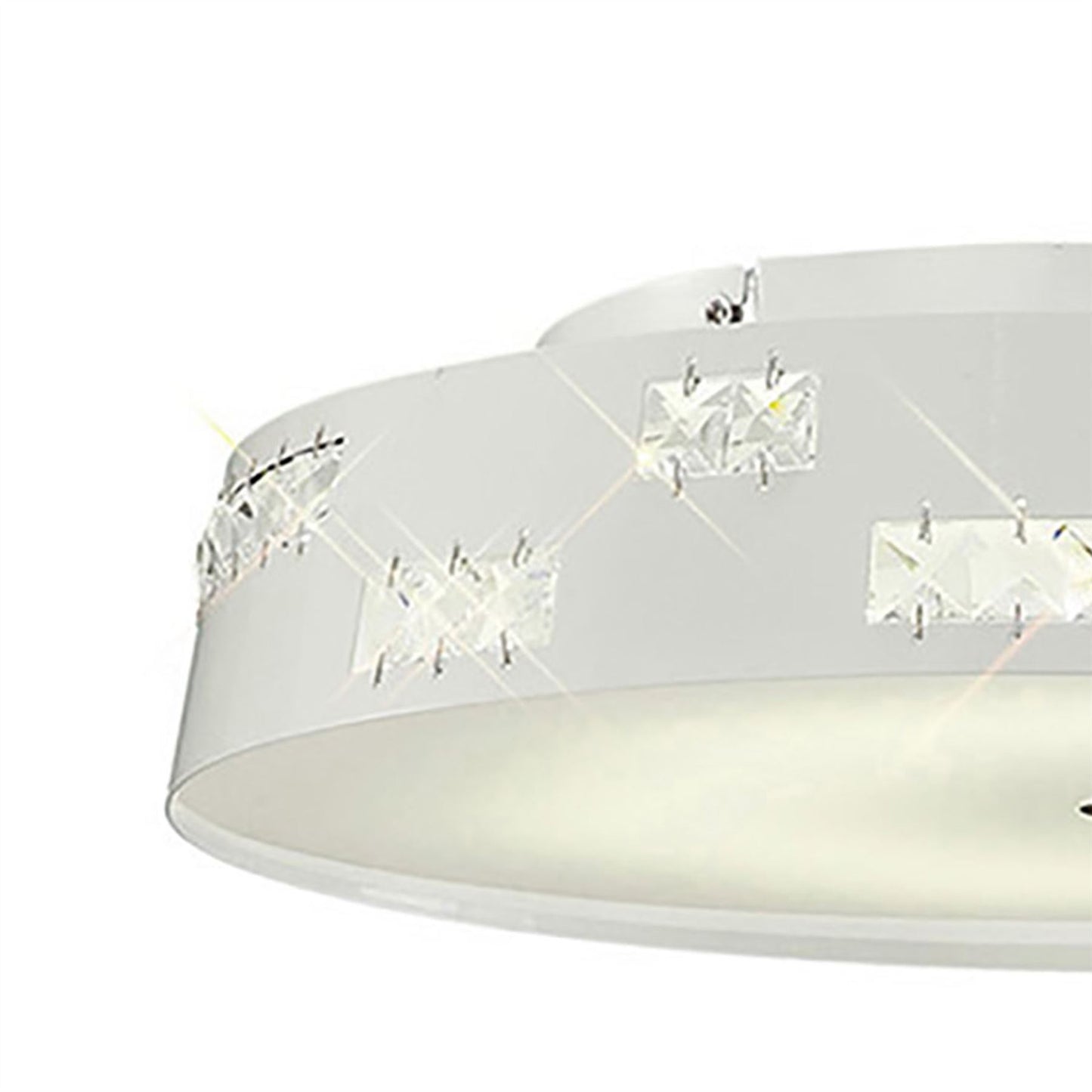 Diyas Phoenix 40cm Flush  18W LED 4000K White/Crystal Crystal Ceiling Light Fitting