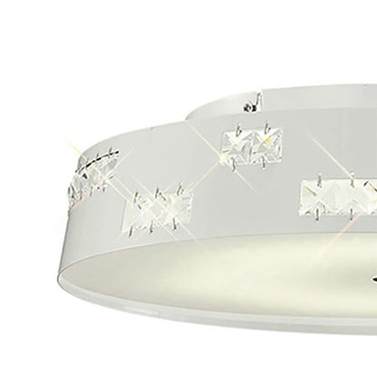 Diyas Phoenix 40cm Flush  18W LED 4000K White/Crystal Crystal Ceiling Light Fitting