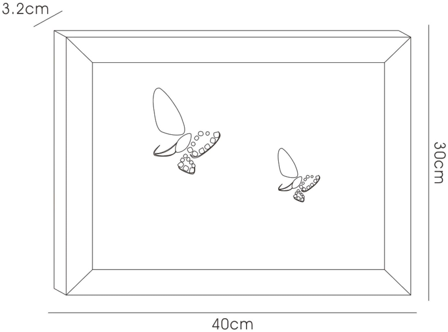 Diyas Home Crystal Wall Art (DH) Nature Butterflies, Black Frame Blue, Purple Crystal Framed