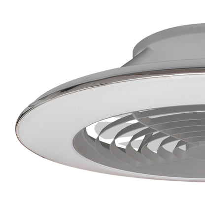 Alisio XL 73.5cm 95W LED Dimmable Ceiling Light & 58W DC Reversible Fan, Silver Finish c/w Remote Control, APP & Alexa/Google Voice Control, 5900lm