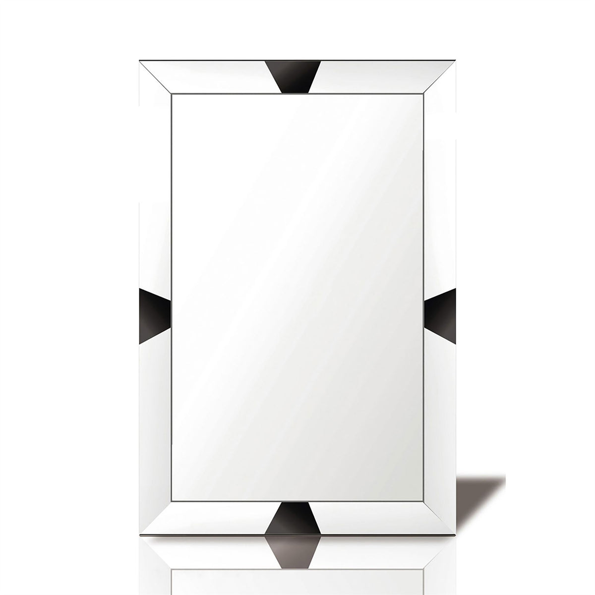 Diyas Home Talut 120cm x 80cm Black Trapezium Cut Detailed Mirror (Pallet Shipment Only, Additional Charges May Apply.) Item Weight: 16kg Mirrors