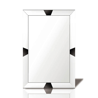 Diyas Home Talut 120cm x 80cm Black Trapezium Cut Detailed Mirror (Pallet Shipment Only, Additional Charges May Apply.) Item Weight: 16kg Mirrors