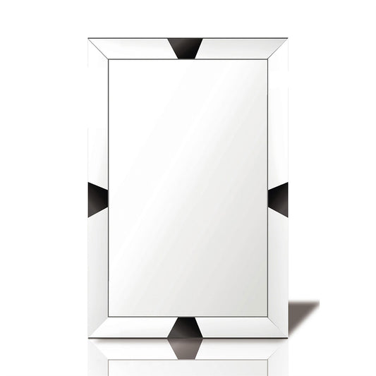 Diyas Home Talut 120cm x 80cm Black Trapezium Cut Detailed Mirror (Pallet Shipment Only, Additional Charges May Apply.) Item Weight: 16kg Mirrors