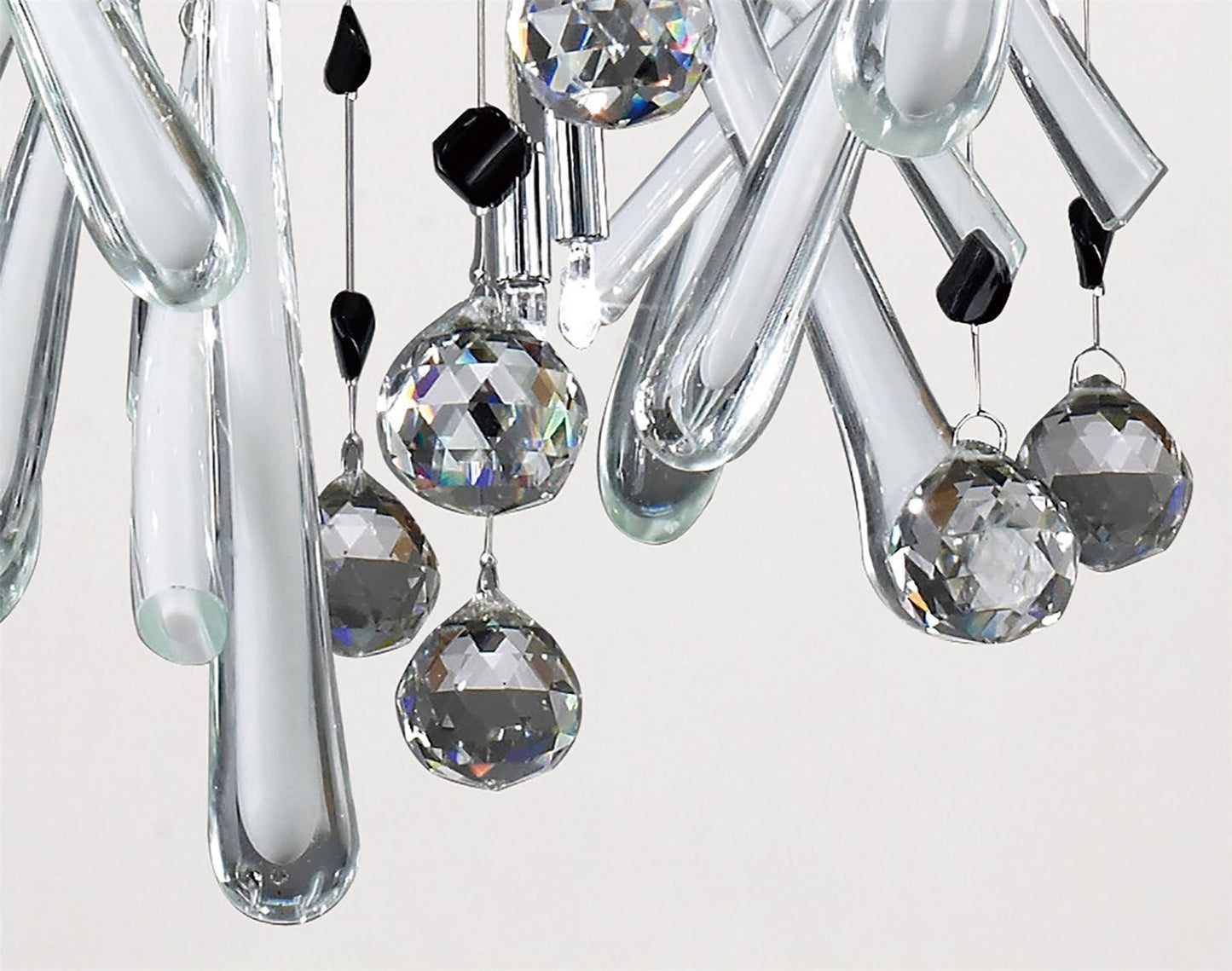 Diyas Class 60cm  Round 20 Light G4 Polished Chrome/White Glass/Crystal, NOT LED/CFL Compatible Ceiling Pendant Light Fitting