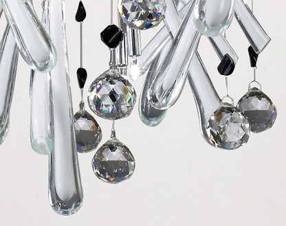 Diyas Class 60cm  Round 20 Light G4 Polished Chrome/White Glass/Crystal, NOT LED/CFL Compatible Ceiling Pendant Light Fitting