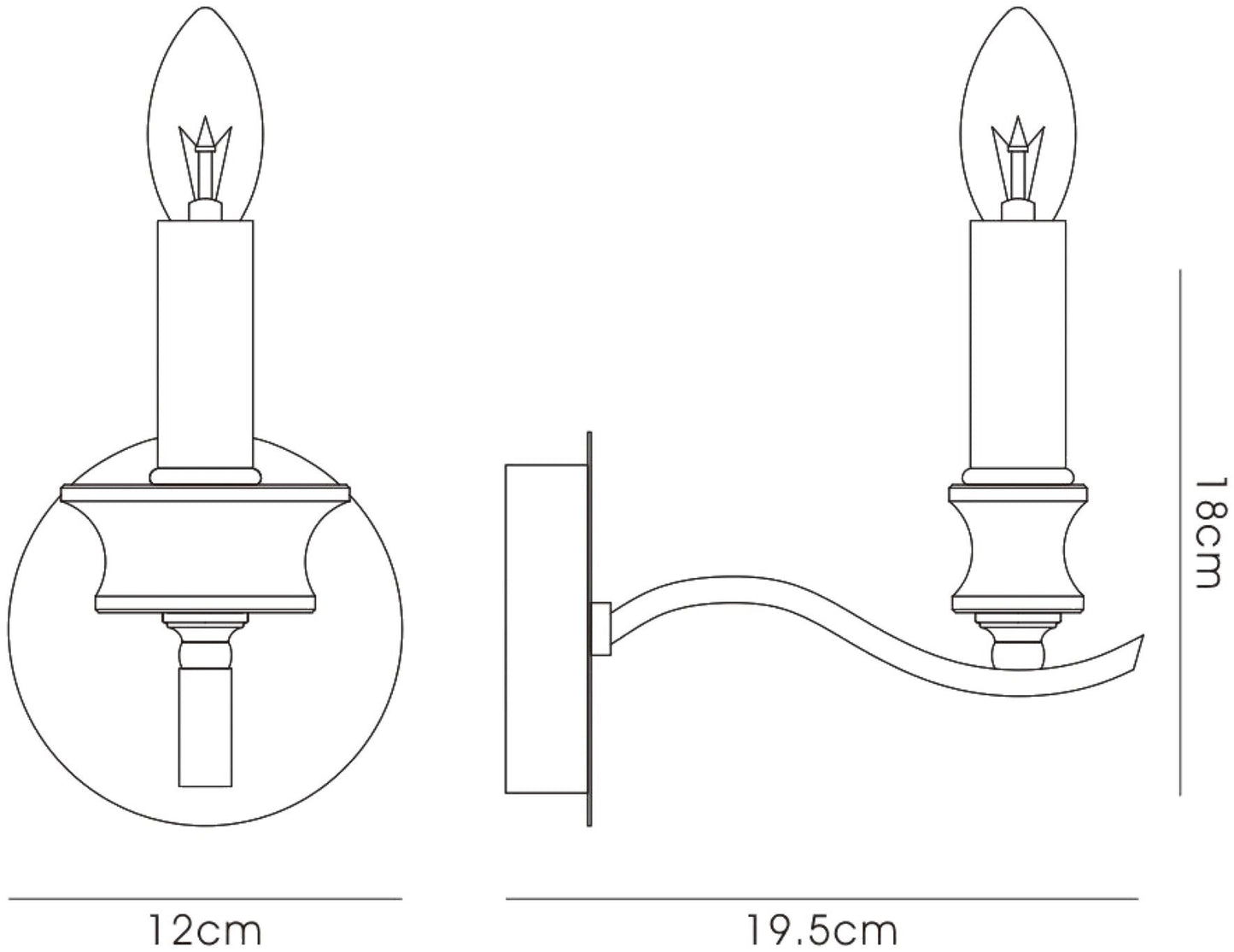 Diyas Nydia Wall Light 1 Light E14 Polished Chrome/Crystal