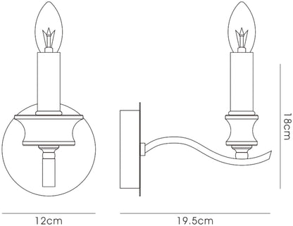 Diyas Nydia Wall Light 1 Light E14 Polished Chrome/Crystal
