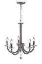 Diyas Elena 56cm  5 Light E14 Black Chrome/Crystal Ceiling Pendant Light Fitting