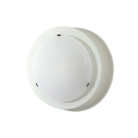 Diyas Ruby 32cm 1 Light Flush  Light Small Round Satin Nickel/Opal Glass Ceiling Light Fitting