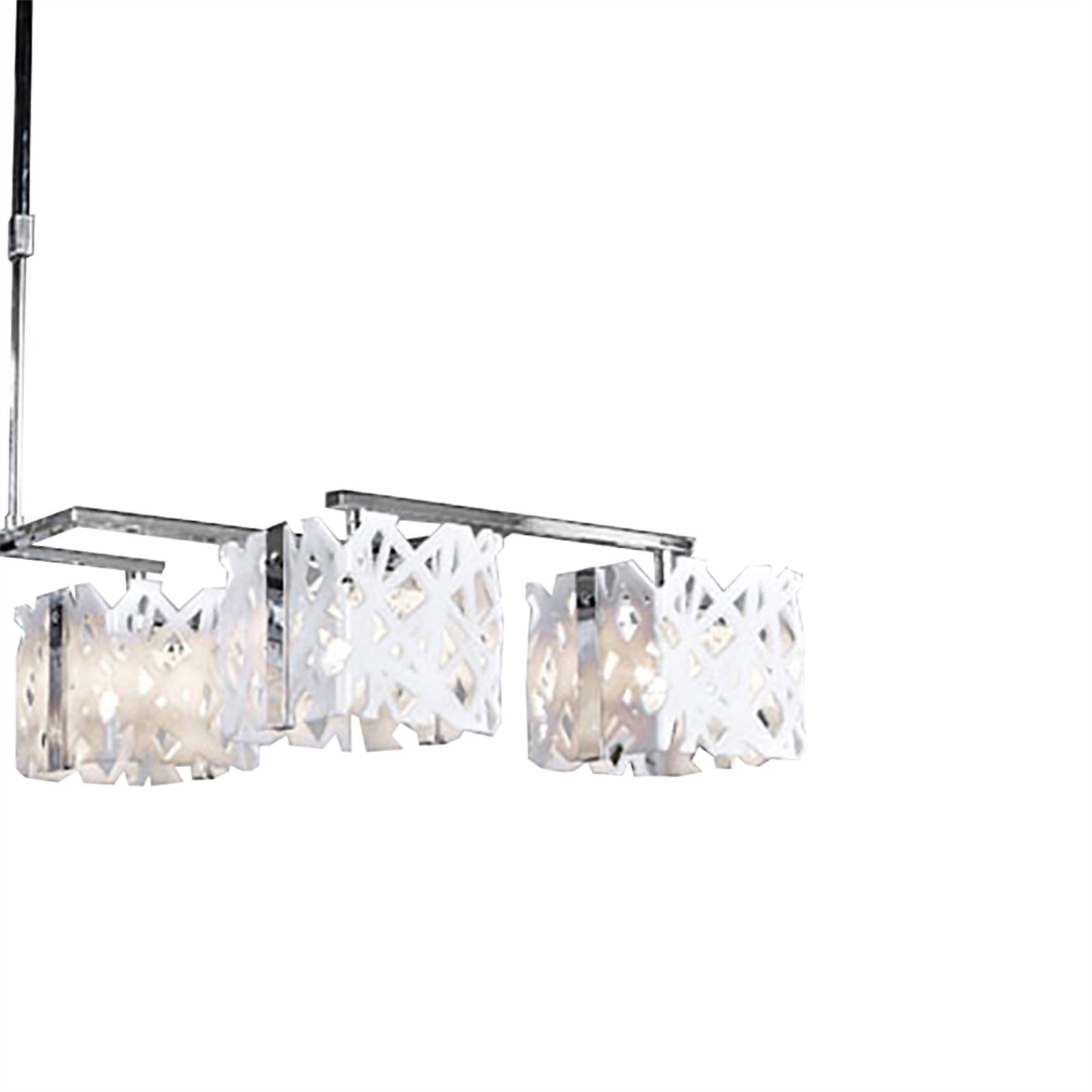 Mantra Tokio Rectangular Telescopic 6 Light G9 Line, Gloss White/Polished Chrome