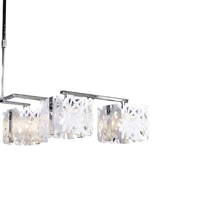 Mantra Tokio Rectangular Telescopic 6 Light G9 Line, Gloss White/Polished Chrome