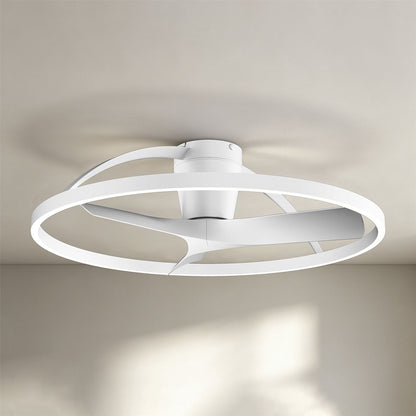 Nepal II Mini 75cm 32W LED Dimmable Light With Built-In 32W DC Reversible Fan, White Finish c/w Remote Control, 4000lm, 5yrs Warranty