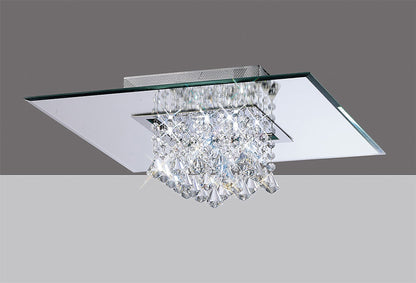 Diyas Starda  Square 8 Light G9 Polished Chrome/Crystal - IL31008/G9 Ceiling Light Fitting