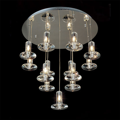 Diyas Troy 50cm  Round 13 Light G4 Polished Chrome/Crystal, NOT LED/CFL Compatible Ceiling Pendant Light Fitting