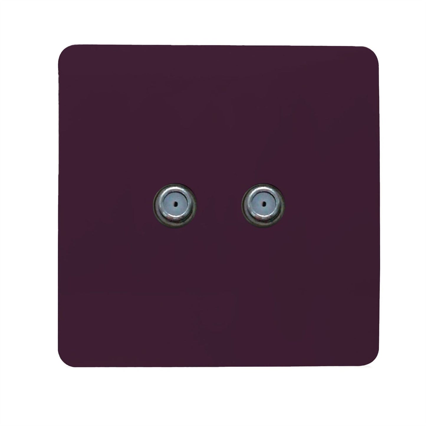 Trendi Switch 2 Gang Male F-Type Satellite Television Socket in Plum