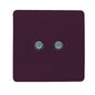 Trendi Switch 2 Gang Male F-Type Satellite Television Socket in Plum