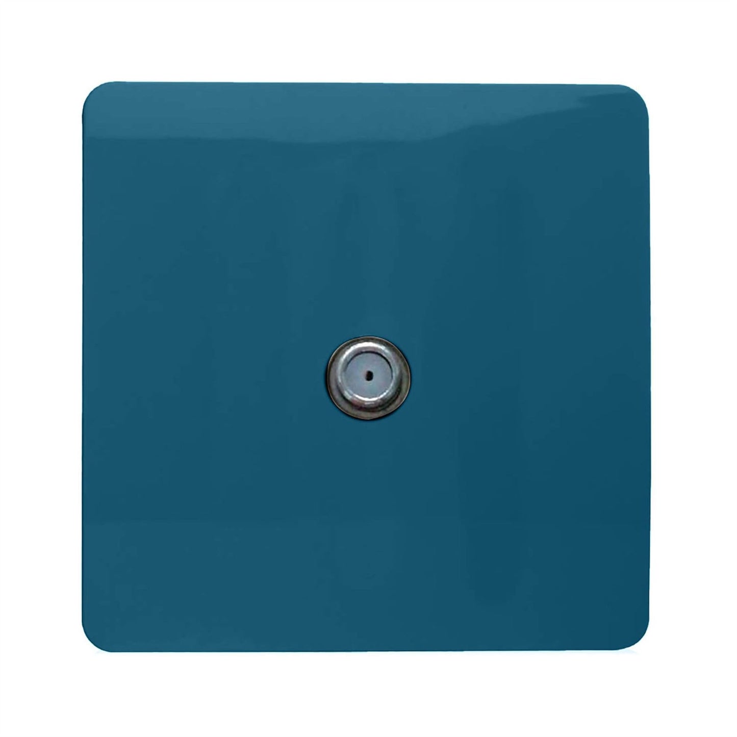 Trendi 1 Gang Artistic Modern Glossy Screwless Television Satellite Socket Ocean Blue
