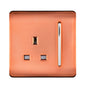 Trendi 1 Gang Artistic Modern Glossy 13 Amp Switched Tactile Plug Socket Copper