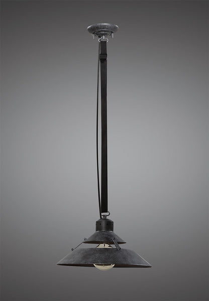Mantra M5441 Industrial Ceiling 1 Light 40W E27 Medium, Oxide Metal, Black Belt