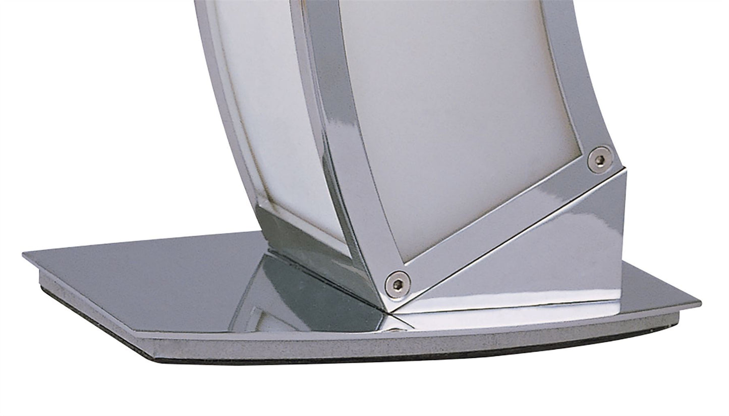 Mantra Duna GU10 Table Lamp 1 Light L1/SGU10, Polished Chrome/White Acrylic, CFL Lamps INCLUDED