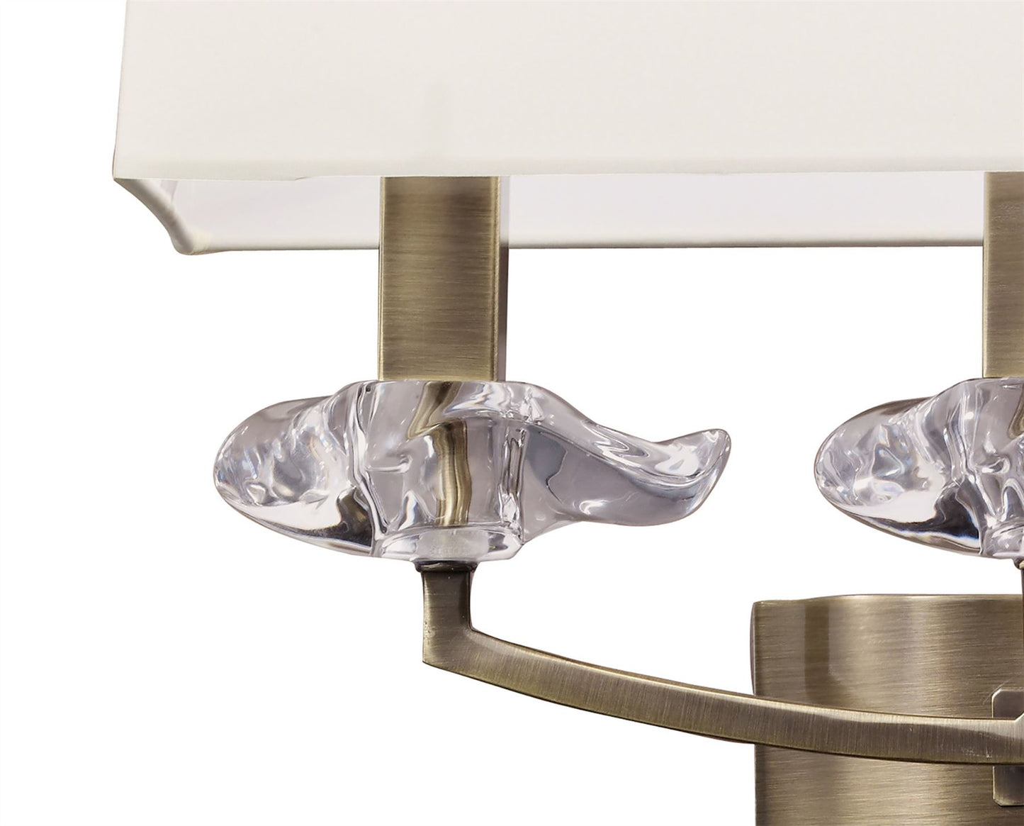 Mantra Akira Wall Light Switched 3 Light E14, Antique Brass with Cream Shade
