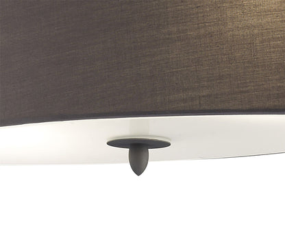 Mantra M3690 Lua Oval Semi Ceiling 2 Light E27, Ash Grey with Ash Grey Shade