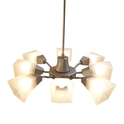 Diyas Chievo 52cm  8 Light G9 Satin Chrome/Frosted Glass Ceiling Pendant Light Fitting