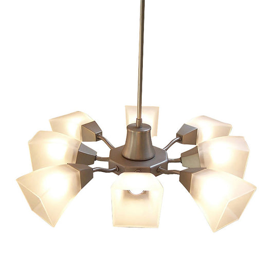 Diyas Chievo 52cm  8 Light G9 Satin Chrome/Frosted Glass Ceiling Pendant Light Fitting