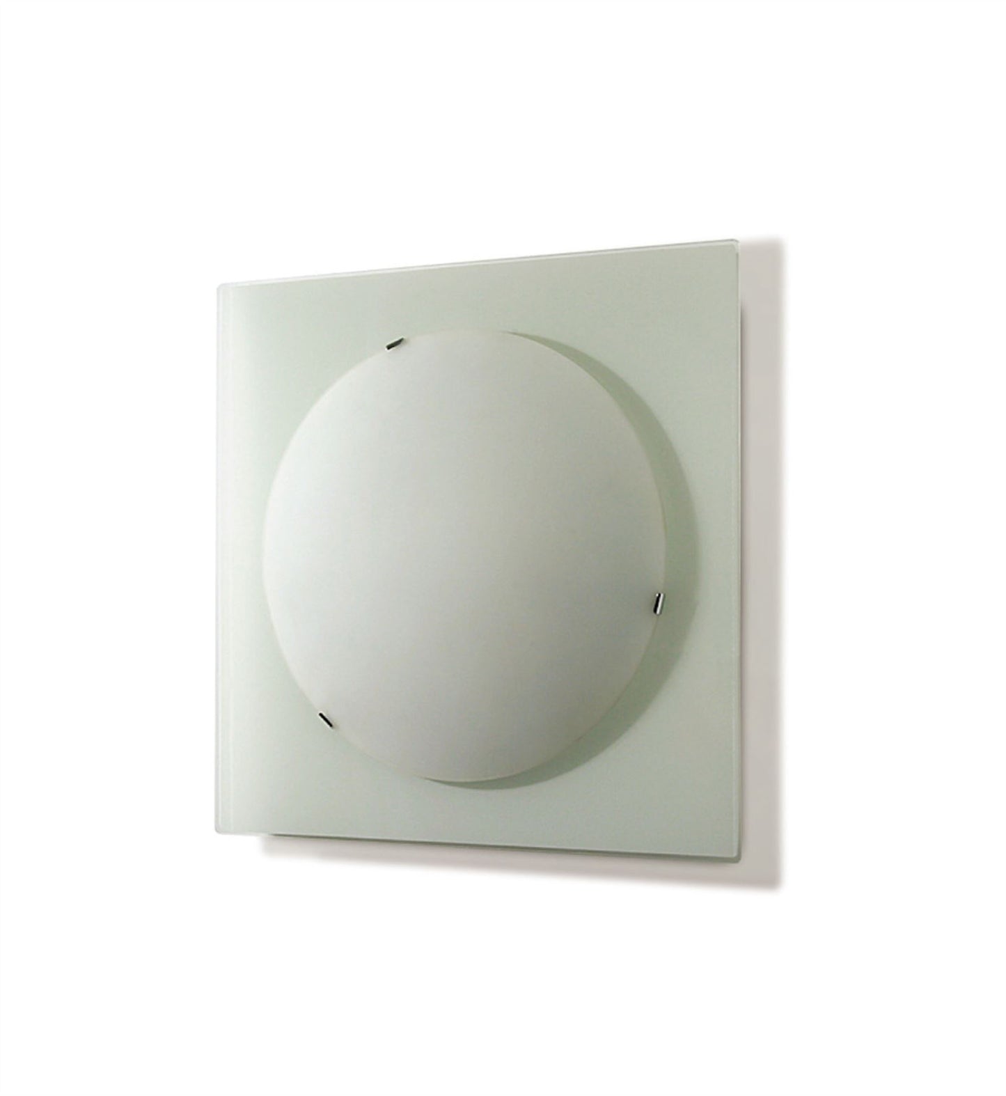 Diyas Zara Flush  Light Small Square 1 Light Satin Nickel/Opal Glass Ceiling Light Fitting