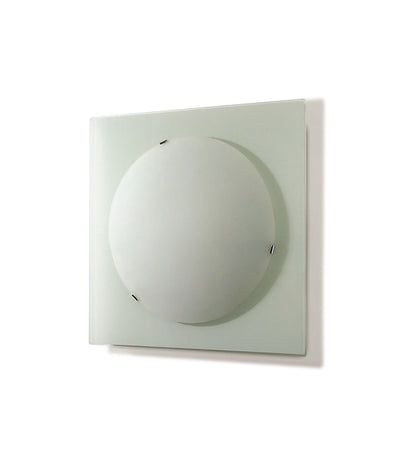 Diyas Zara Flush  Light Small Square 1 Light Satin Nickel/Opal Glass Ceiling Light Fitting