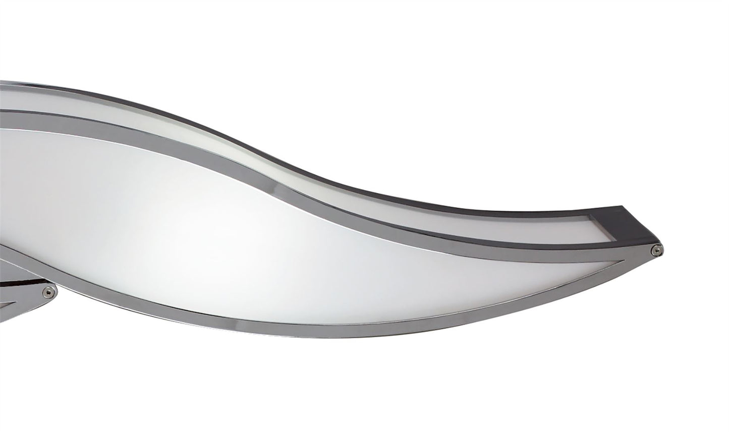 Mantra M0671 Sintesys Wall Light E27 2 Light E27 Large, Polished Chrome/White Acrylic