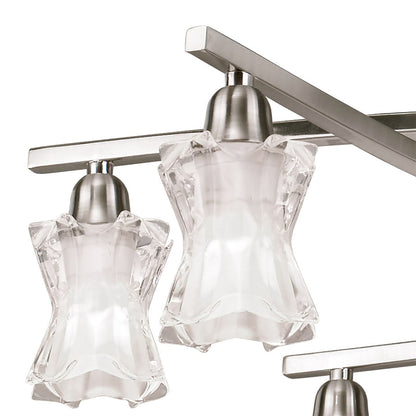 Mantra Alaska GU10 82cm Pendant Convertible To Semi Flush 8 Light L1/SGU10, Satin Nickel, CFL Lamps INCLUDED