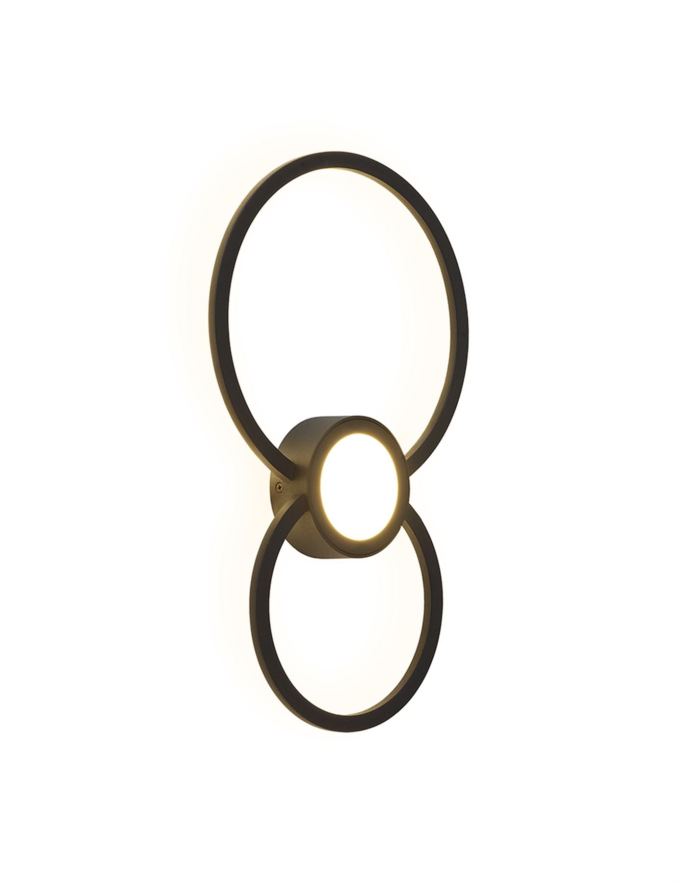 Mantra Fusion Mural Wall Light Circles, Dimmable, 24W, 3000K, 1440lm, Matt Black, 3yrs Warranty