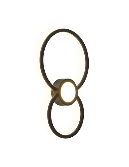 Mantra Fusion Mural Wall Light Circles, Dimmable, 24W, 3000K, 1440lm, Matt Black, 3yrs Warranty