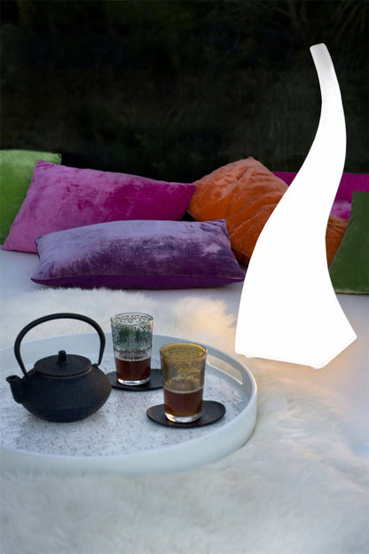 Mantra M1324 Flame Table Lamp 1 Light E27 Small Outdoor IP65, Opal White
